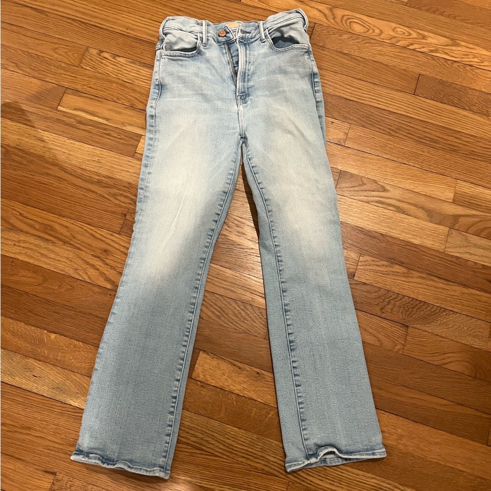 MOTHER The Hustler Ankle - Light Wash Straight Leg Jeans